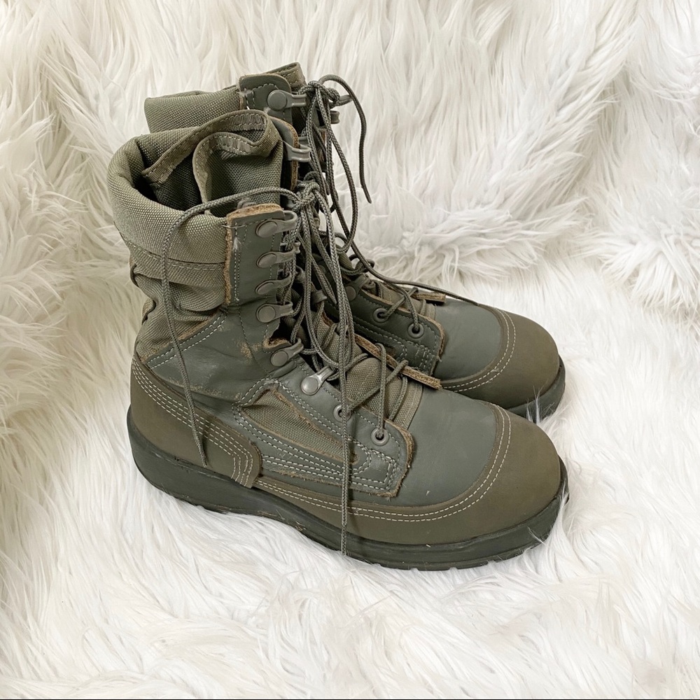 Belleville Khaki steel toe military combat boots 8